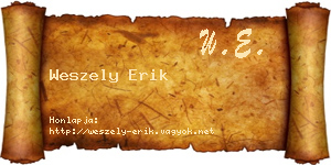 Weszely Erik névjegykártya